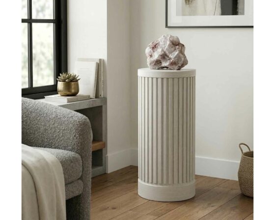 Tulane 12" dia x 30h White Pedestal