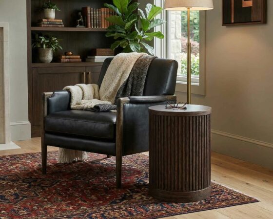 Tulane 18" dia x 24h Brown Side Table