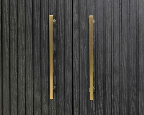 Camden Black Bookcase - door hardware