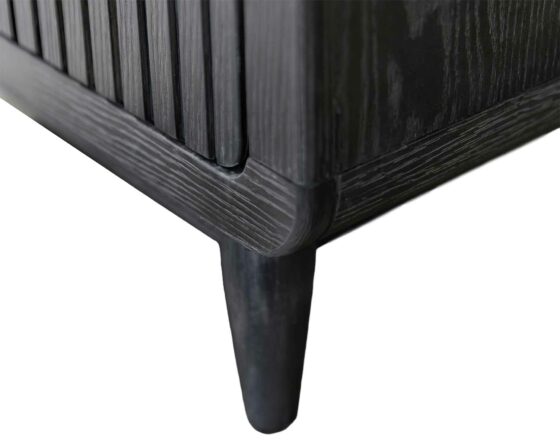 Camden Black Bookcase - leg detail