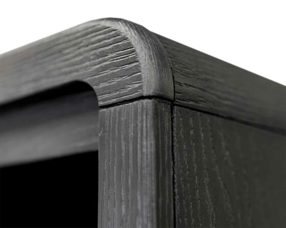 Camden Black Bookcase - corner detail