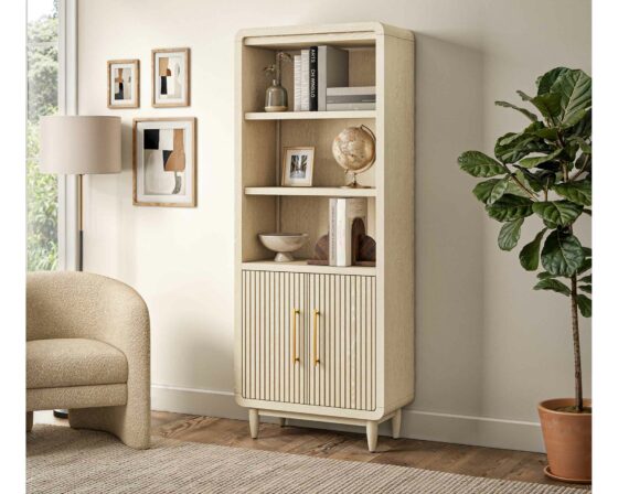 Camden White Oak Bookcase Room Scene