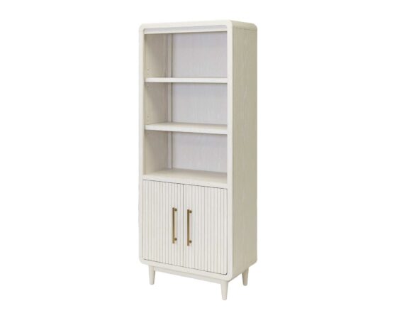 Camden White Bookcase - angle