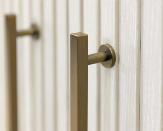 Camden White Bookcase - door hardware