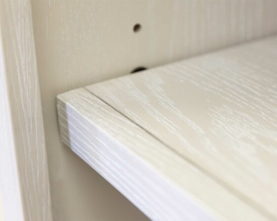 Camden White Bookcase - shelf detail