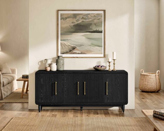 Camden Ebony Black Four Door Console Room Scene