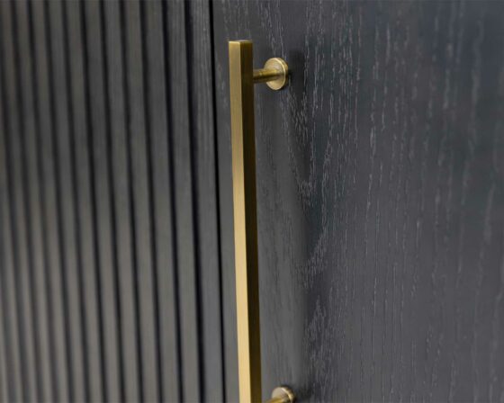 Camden Black Four Door Console - door hardware