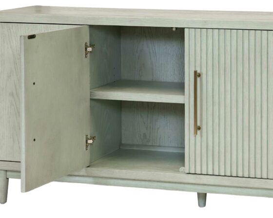 Camden Pistachio Four Door Console - open door detail