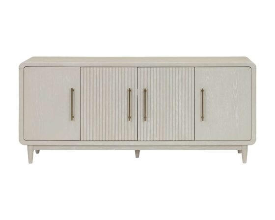 Camden White Four Door Console - straight