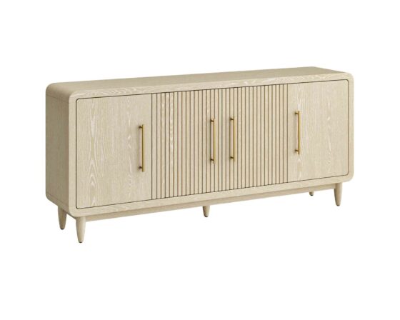 Camden Cerused white oak Four Door Console Silo
