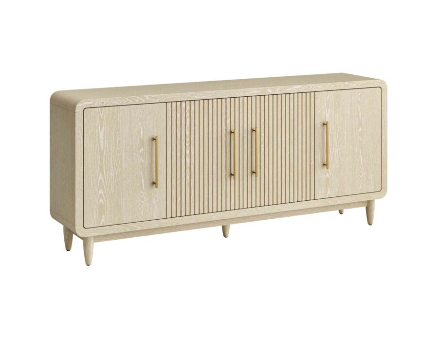 Camden Cerused white oak Four Door Console Silo