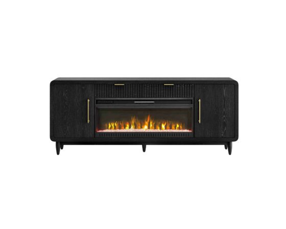 Camden Ebony Black Fireplace Console Silo