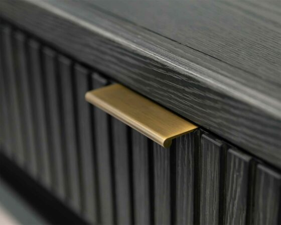 Camden Black Fireplace Console - drawer detail