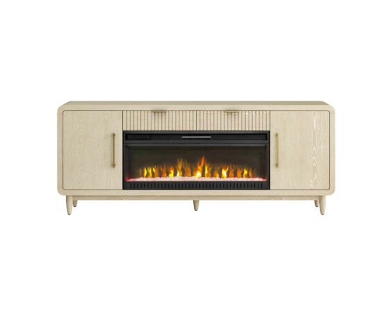 Camden White Oak Fireplace Console Silo