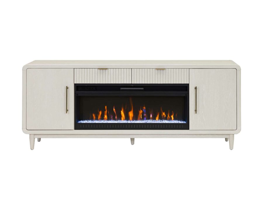 Camden White Fireplace Console - straight