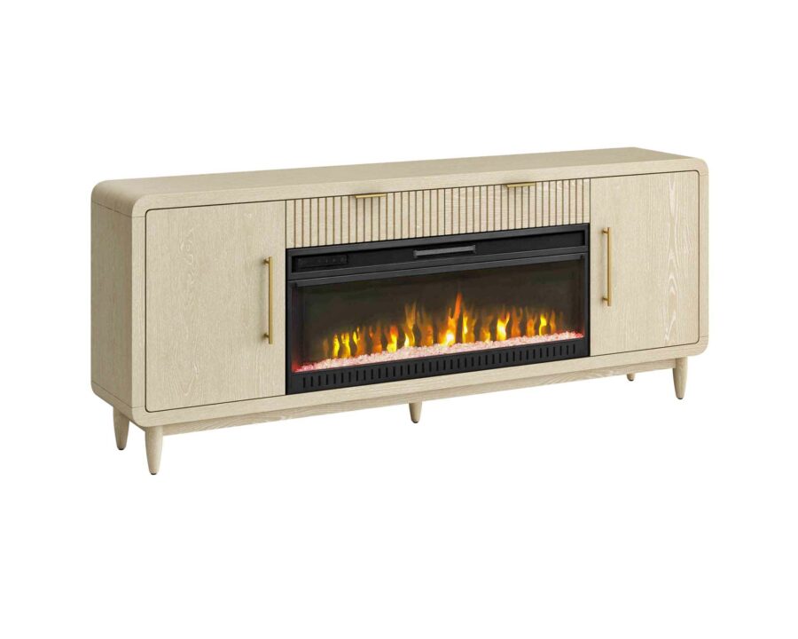 Camden White Oak Fireplace Console Silo