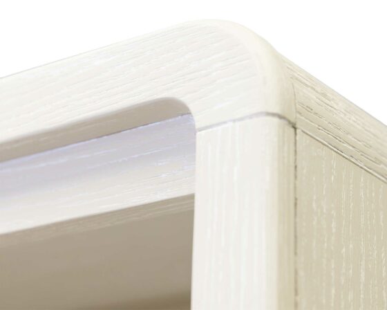 Camden White Bookcase - corner detail