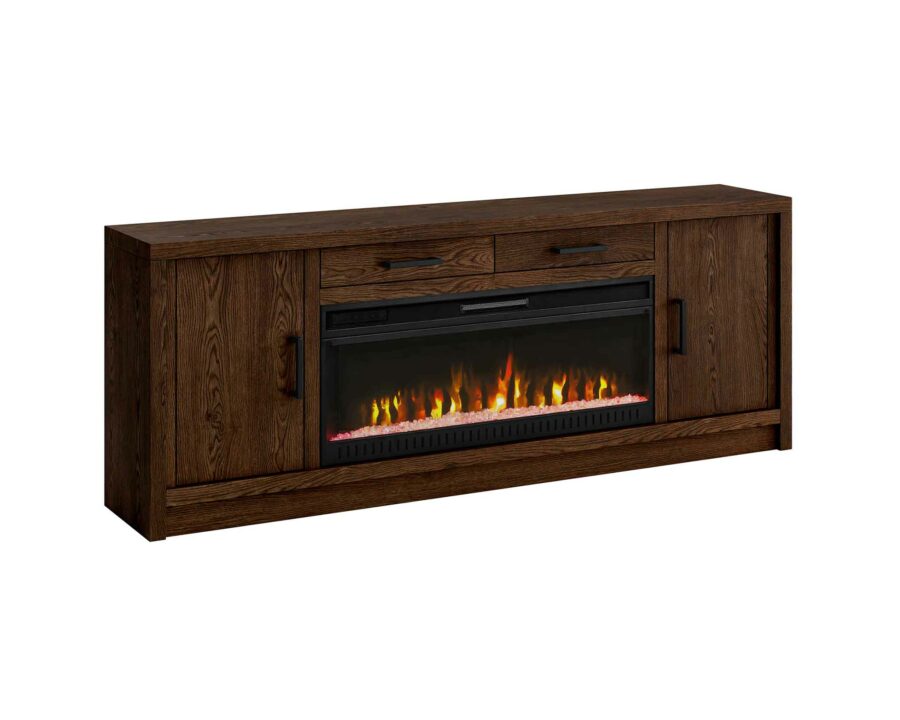 80" Revel Fireplace Console - angled