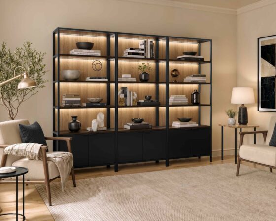 IMMA3686D Three Marsden Bookcases room scene